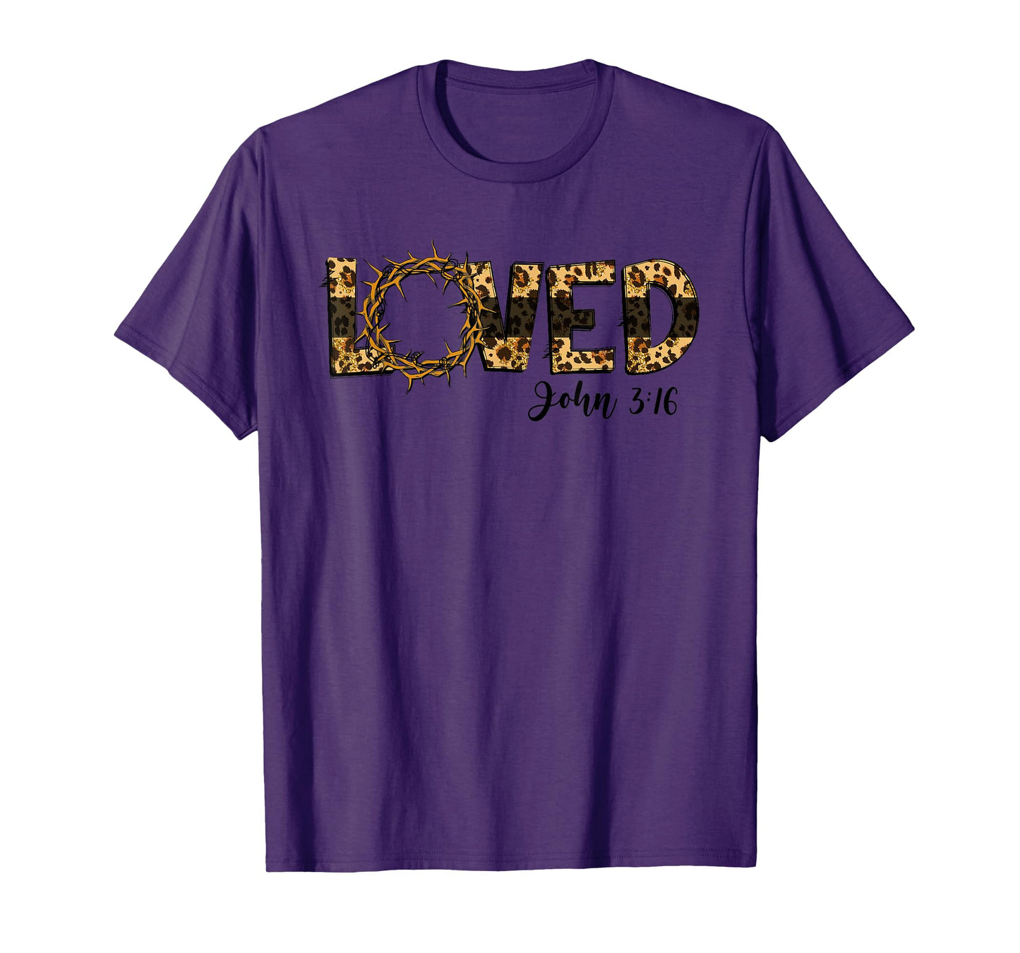 Loved John 3:16 Cheetah Leopard Print Jesus Christians T-Shirt