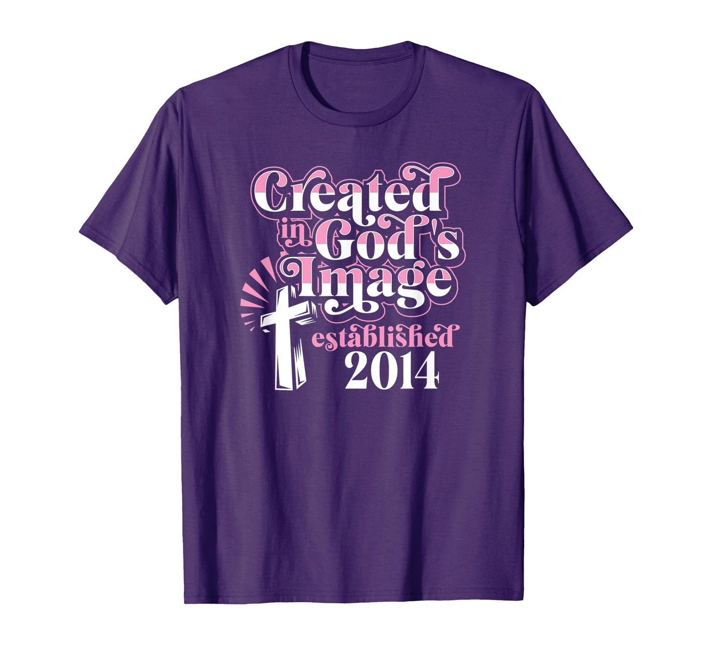 Created In Gods Image Established 2014 Christian Birthday T-Shirt