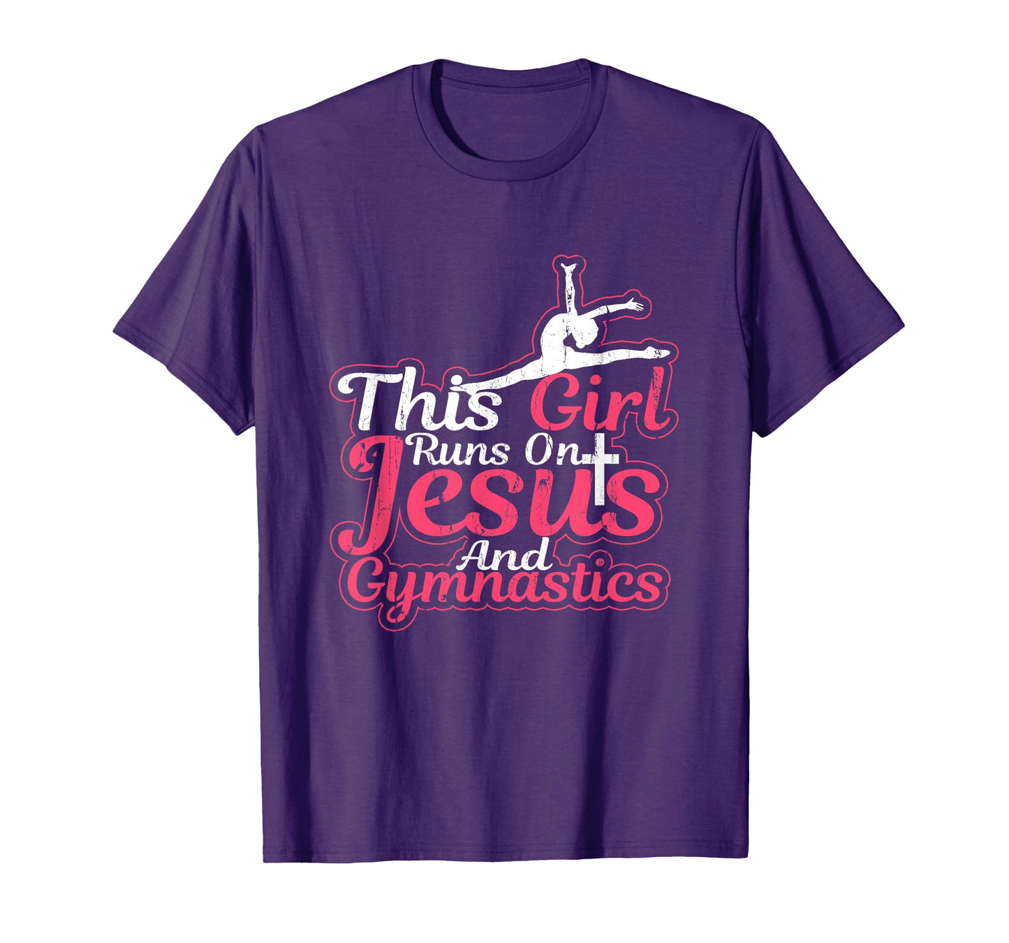 This Girl Runs On Jesus And Gymnastics T Shirt Christian Gym