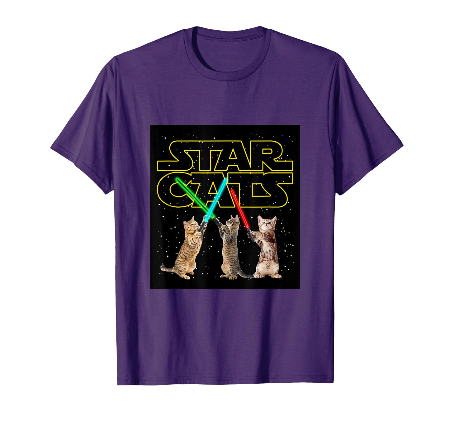 Cool Funny Cats Play in Space Cartoon Anime Graphic Designs T-Shirt
