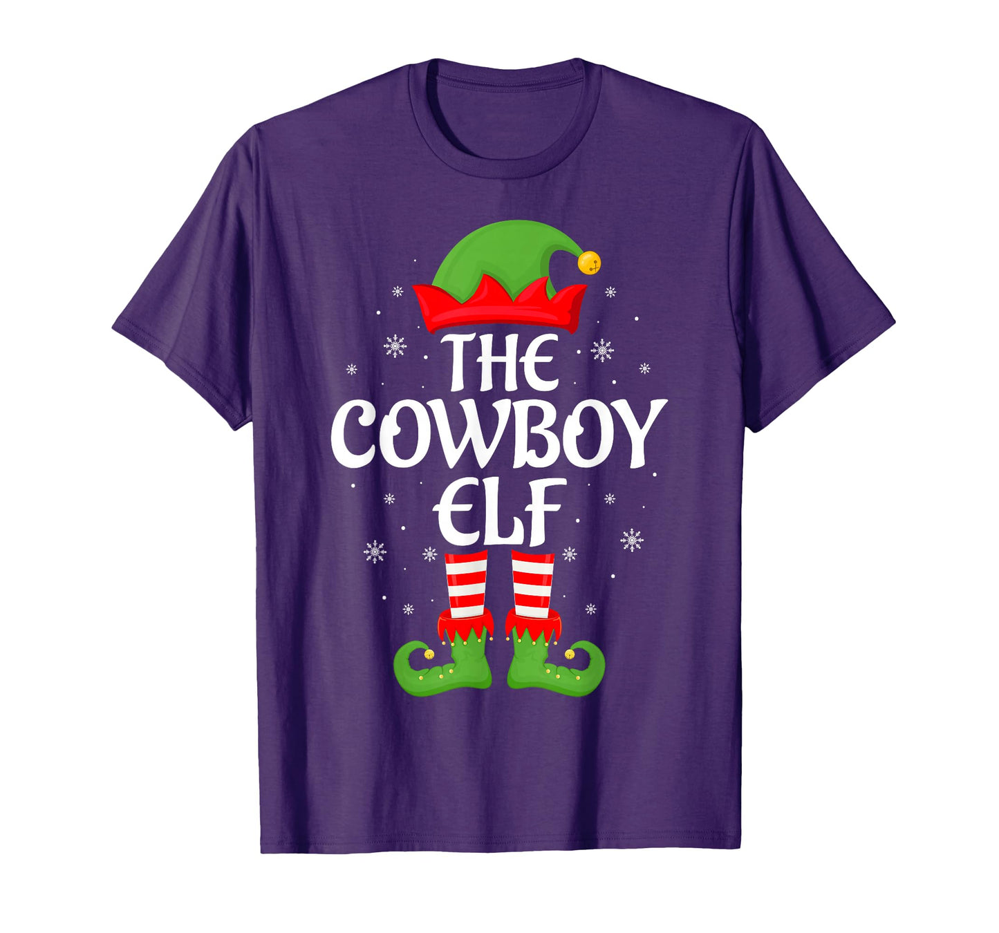 Cowboy Elf Xmas Family Matching Elf Squad Christmas T-Shirt