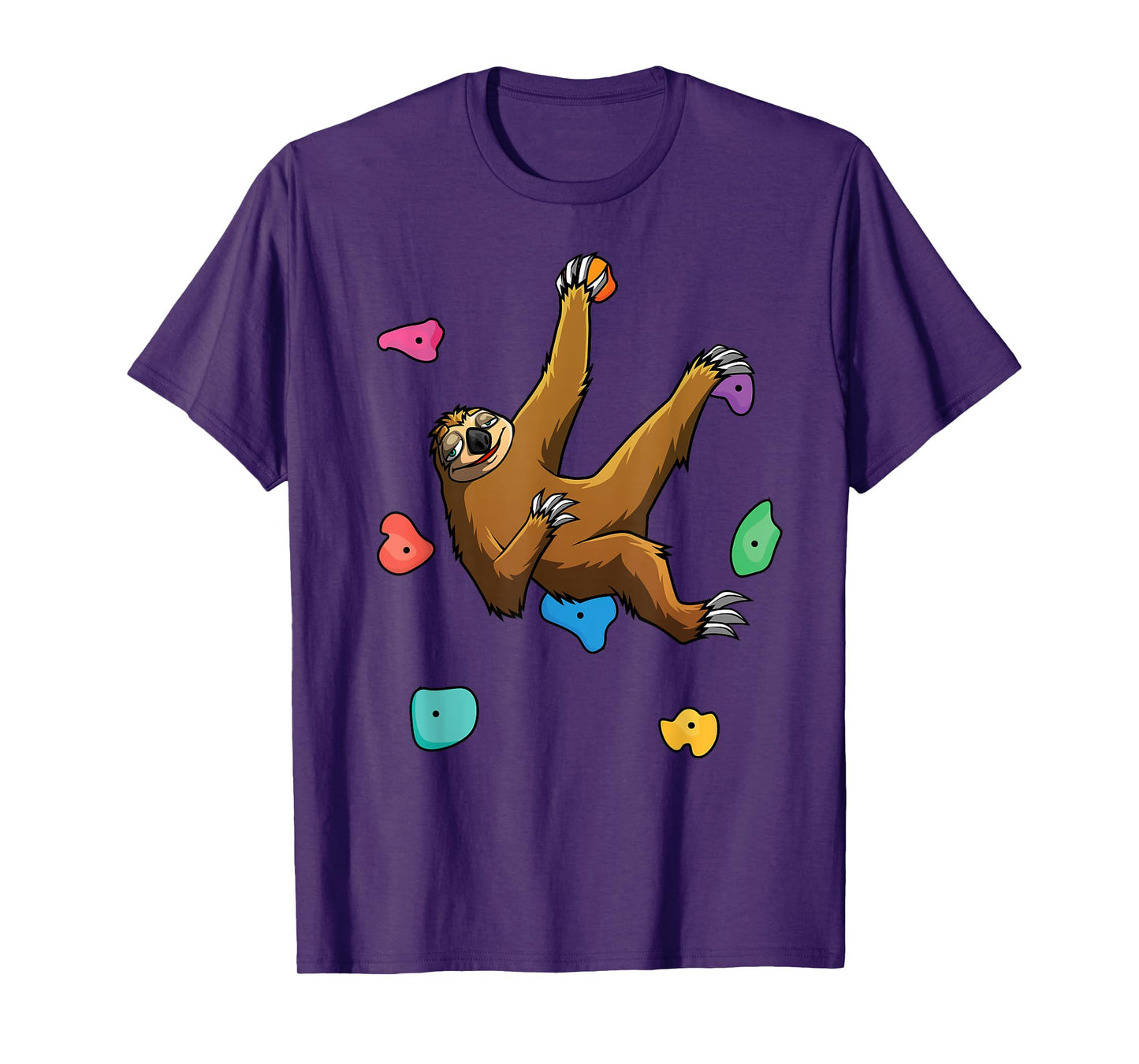 Funny Sloth Bouldering Design Men Women Kids Rock Climbers T-Shirt