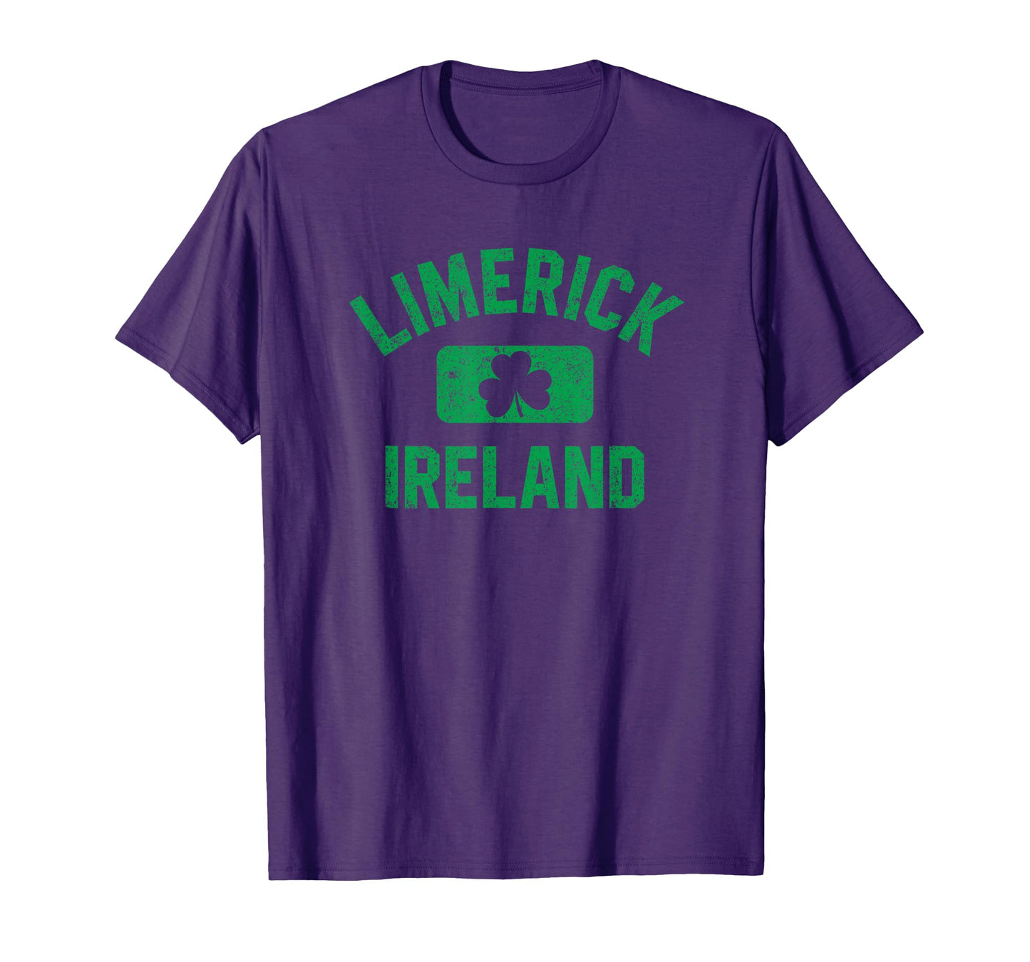 Limerick Ireland Gym Style Distressed Green Print T-Shirt