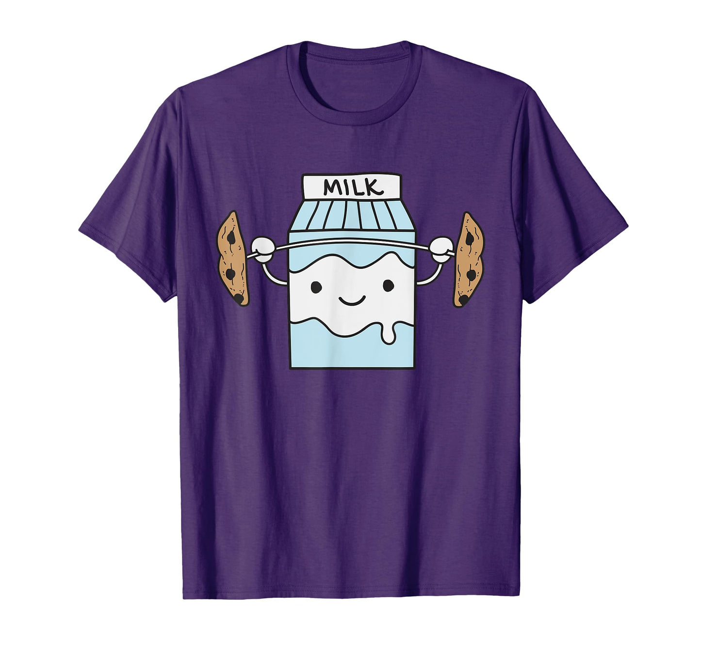 Milk Lifting Cookies Funny Food Snatch Squat Barbell Gym T-Shirt