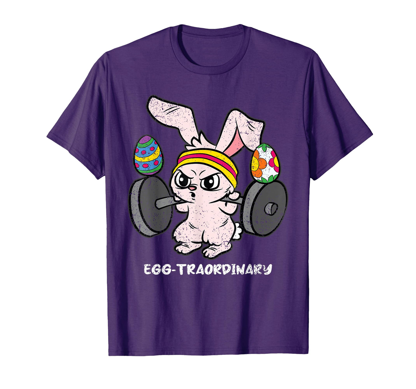 Egg-Traordinary Bunny Weight Lifting Easter Cute Gym Workout T-Shirt