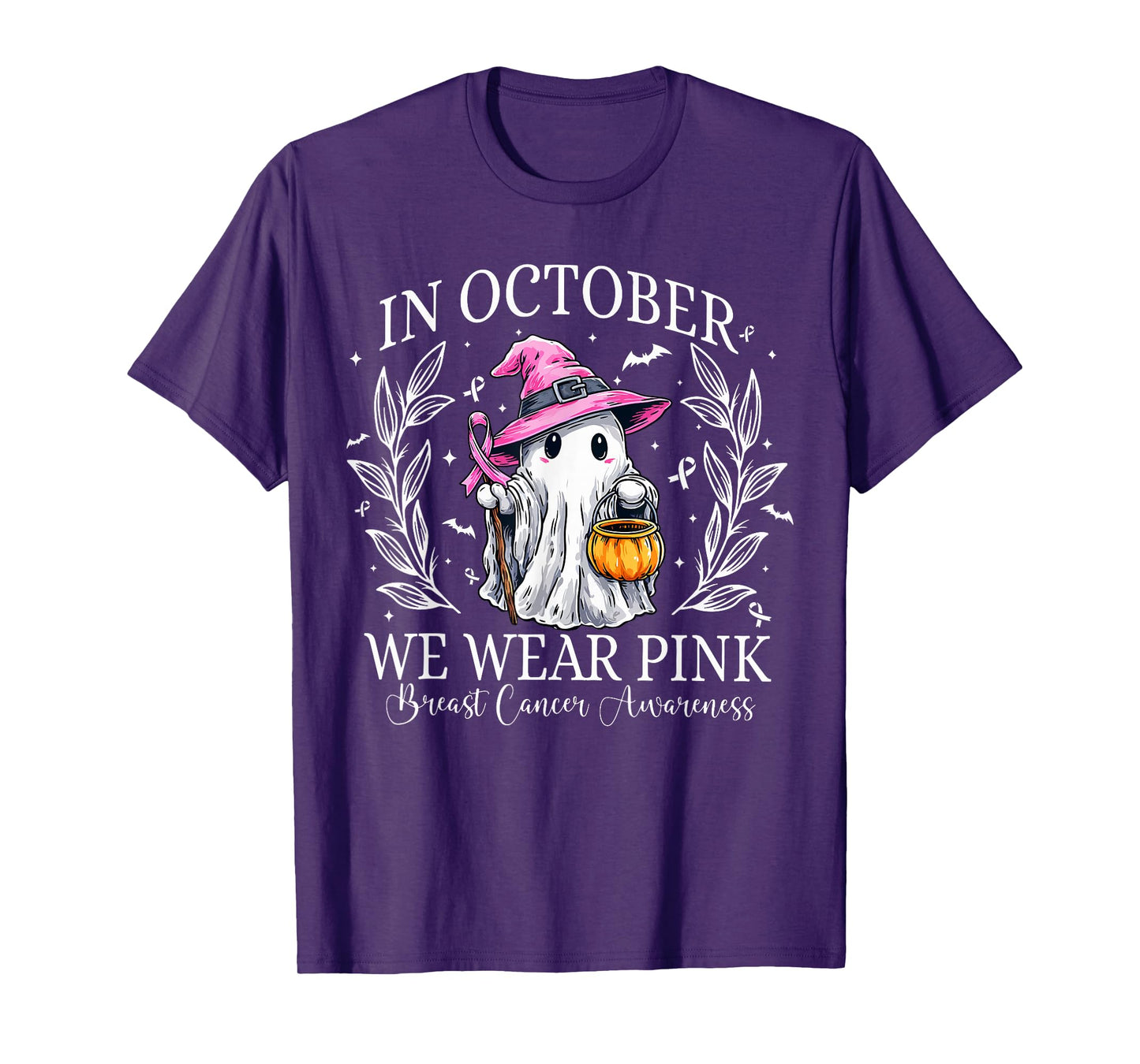 Breast Cancer Awareness Women Girls We Wear Pink in October T-Shirt