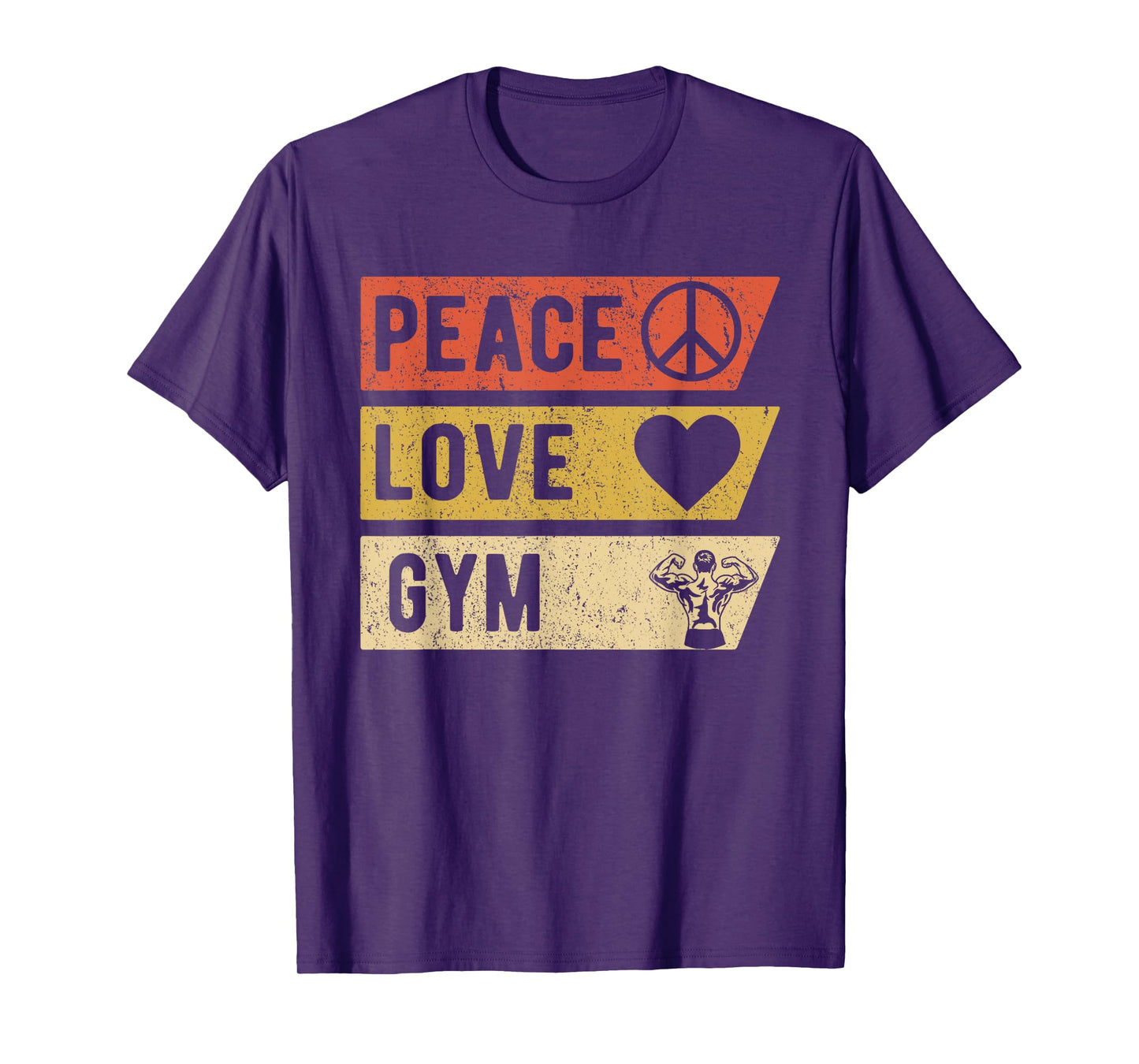 Vintage Peace Love Gym Sports Lover Player Gifts T-Shirt