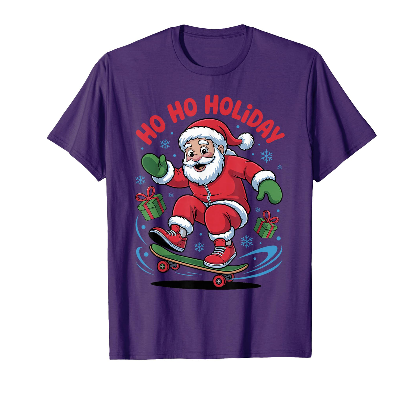 Santa Skater Skateboarding Lover Funny Christmas Xmas Pajama T-Shirt