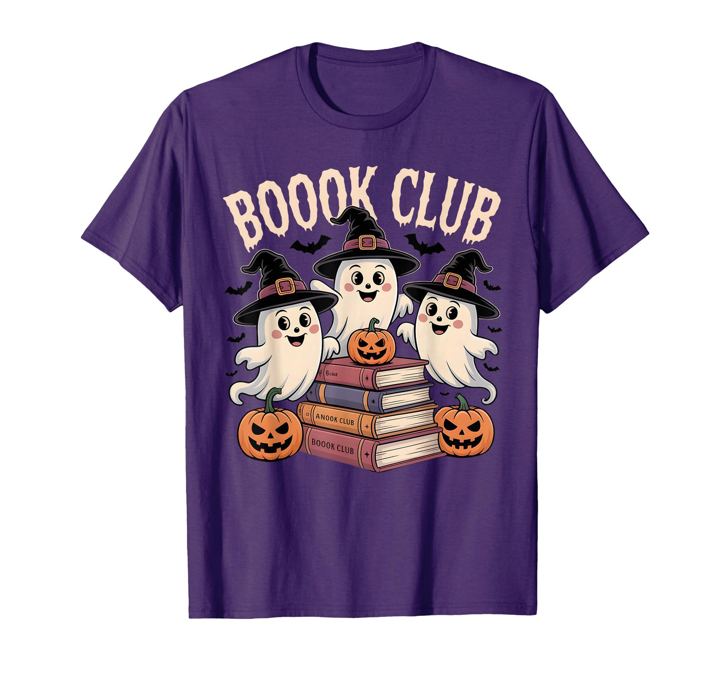 Boo Ghost Book Club Books Halloween Teacher School Outfit T-Shirt