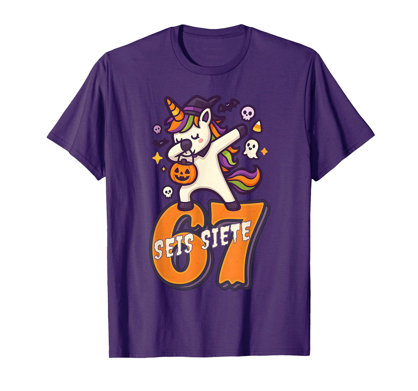 SEIS Siete Spanish Halloween 67 Boys Kids Six Seven Espanol T-Shirt