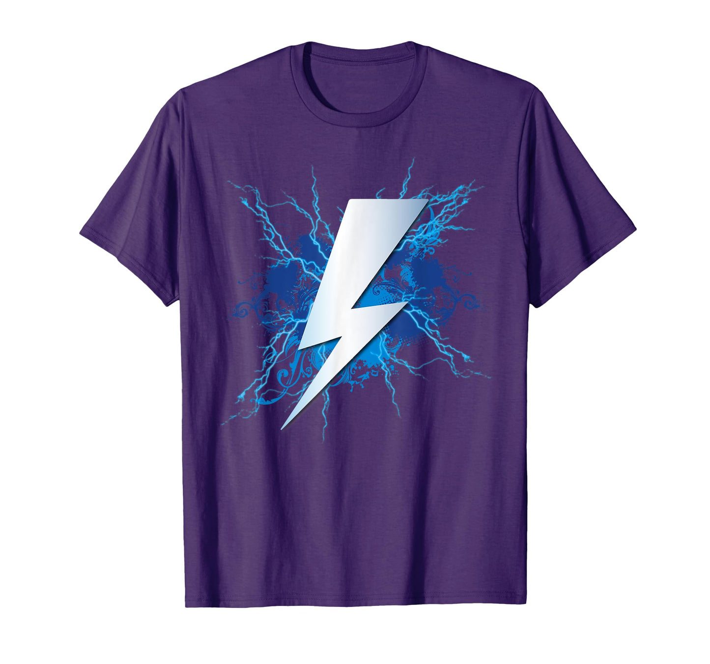 Lightning Graphic and Thunderbolt Design | Blue T-Shirt
