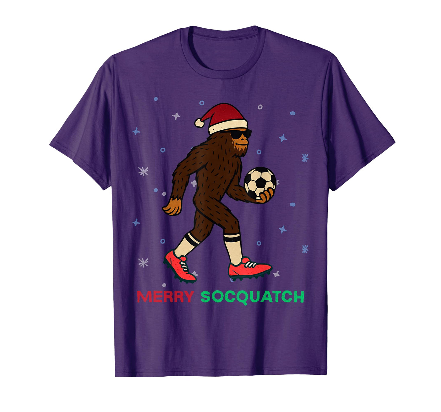 Sasquatch Playing Soccer Christmas Funny Xmas Holiday T-Shirt