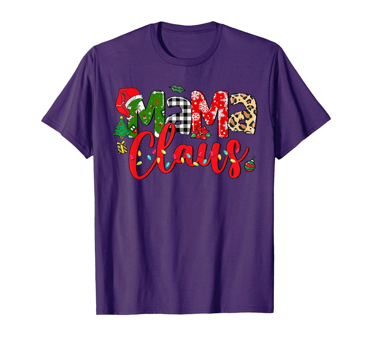 Mama Claus Christmas Pajama Santa Claus Family Matching T-Shirt