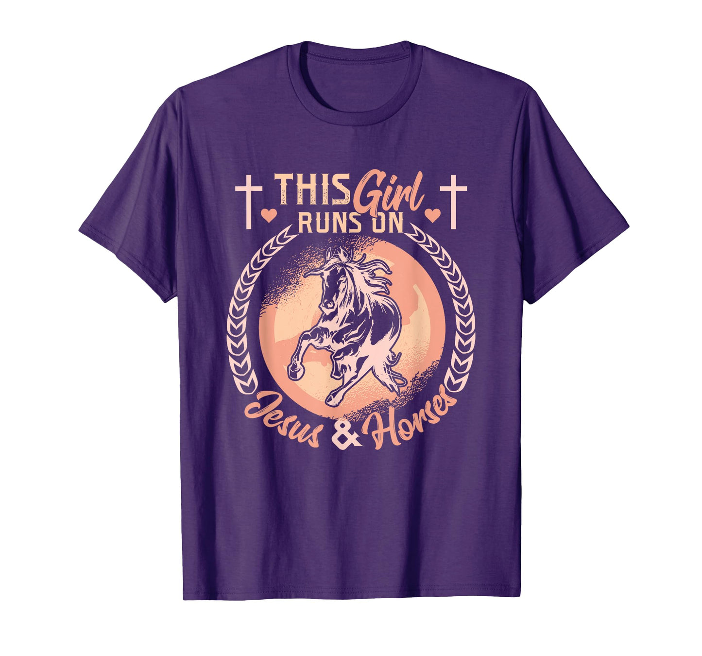 This Girl Runs On Jesus And Horses T-Shirt