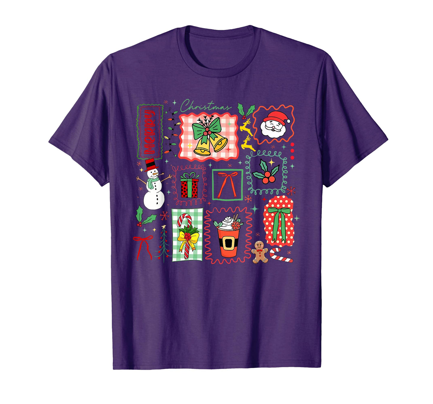 Coquette Bow Merry Christmas Xmas Santa Squad Holiday Funny T-Shirt