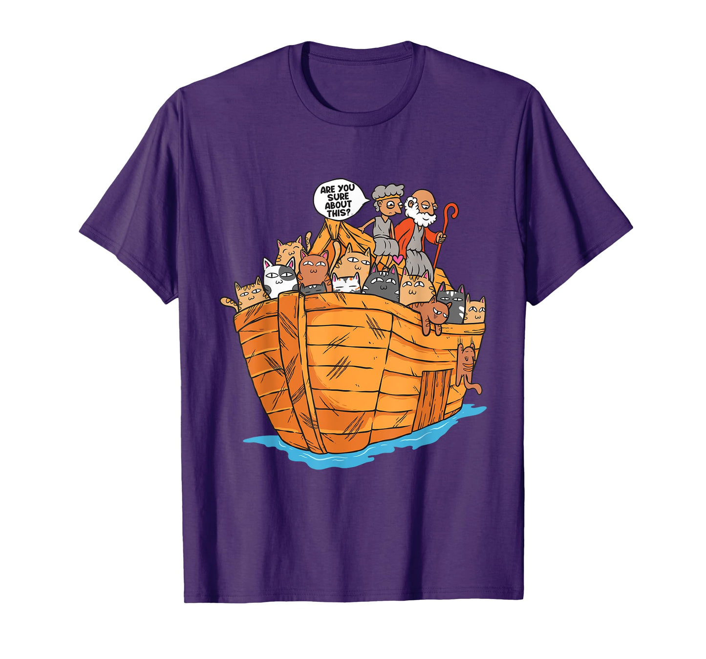 Noah's Ark Boat with Cats Religious Christian Cat Lover T-Shirt for Men Women Kids