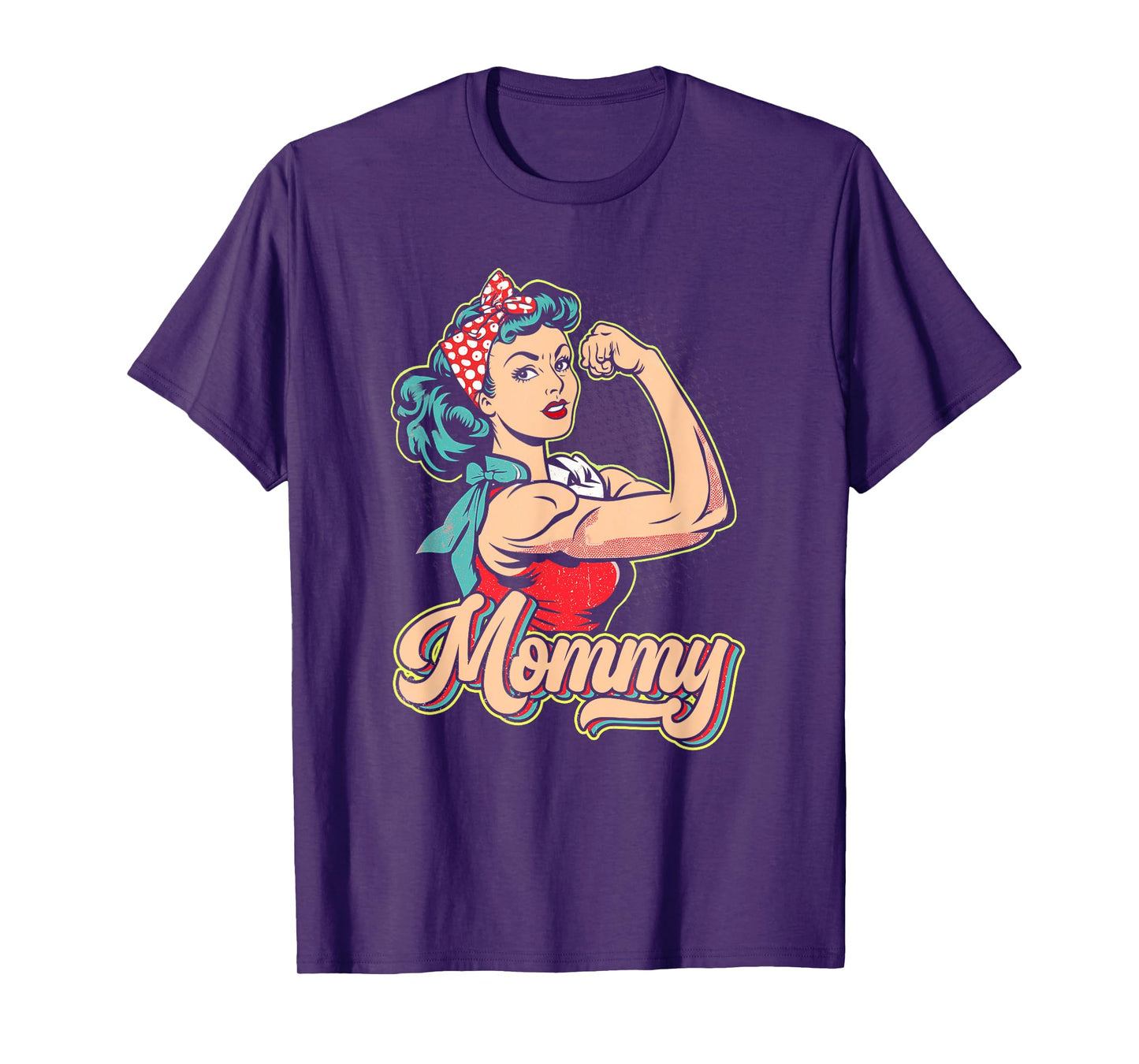 Mommy Muscle Retro Weightlifting And Bodybuilding Gym Mom T-Shirt