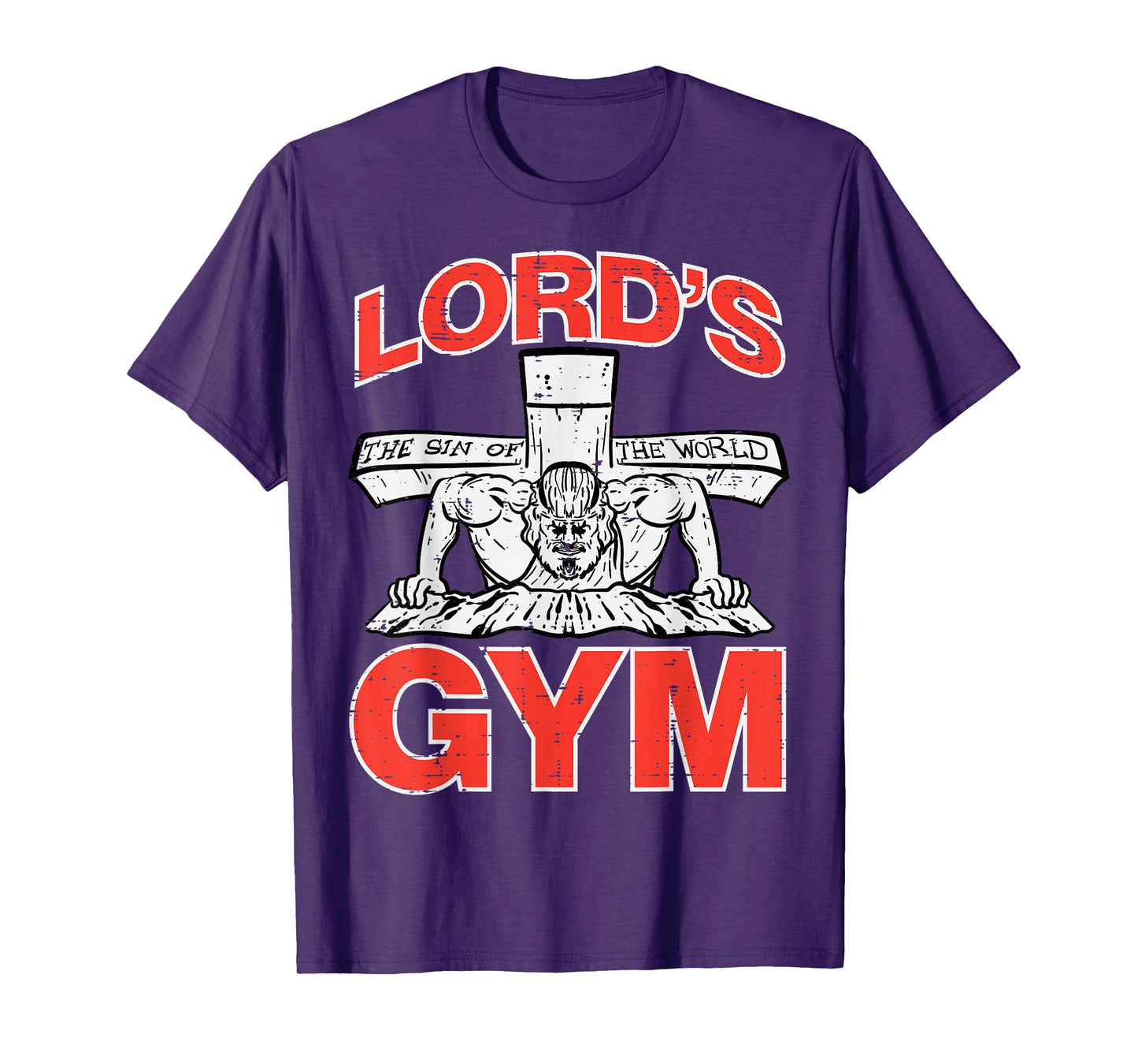Lords Gym Jesus Push Ups Christian Workout Fitness Men Women T-Shirt