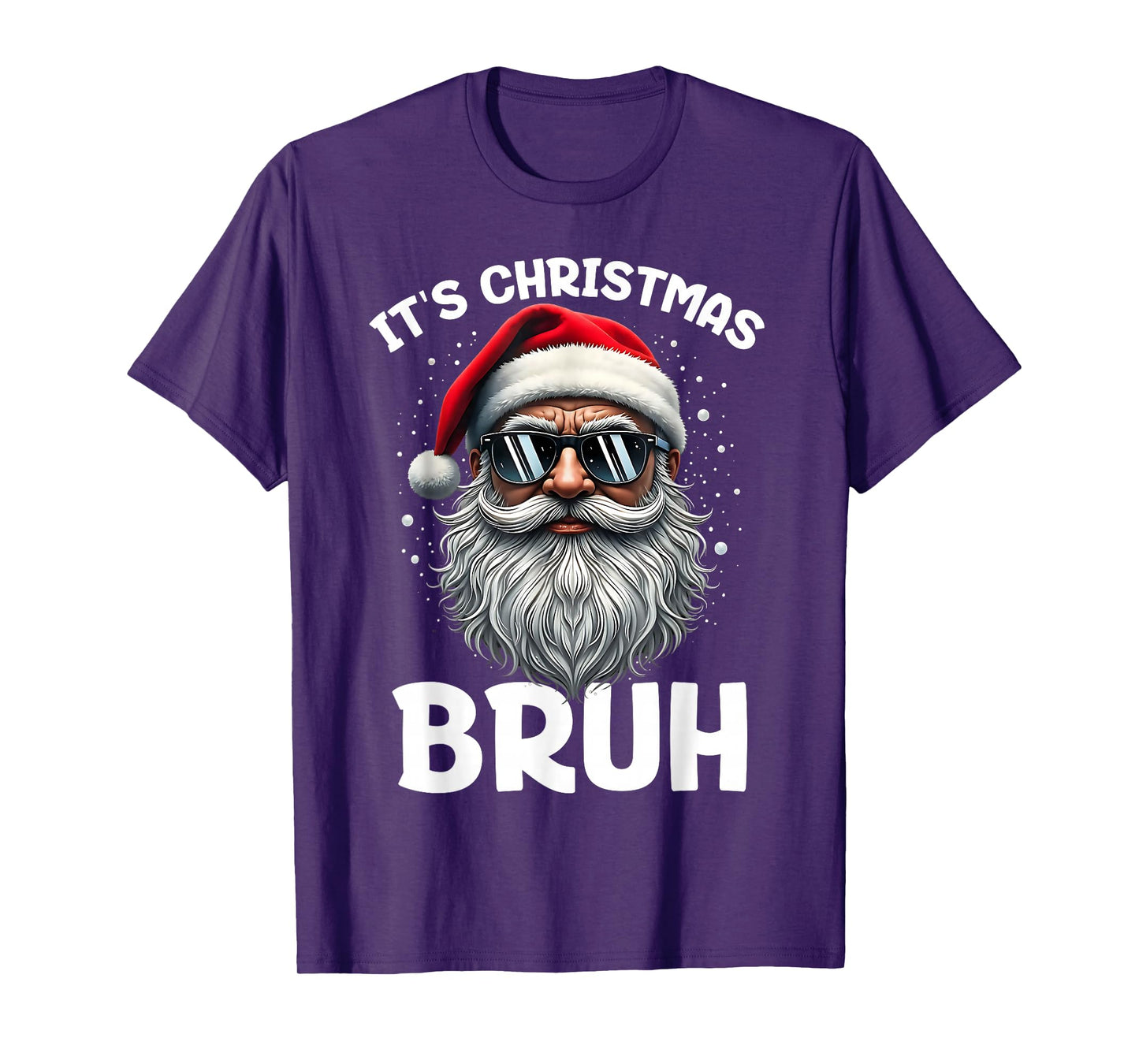 Bruh Christmas Boys Kids Santa Face Retro Sunglasses Xmas T-Shirt