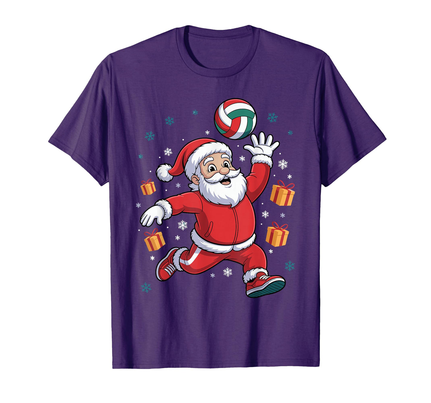 Funny Santa Playing Volleyball Holiday Christmas Xmas Pajama T-Shirt