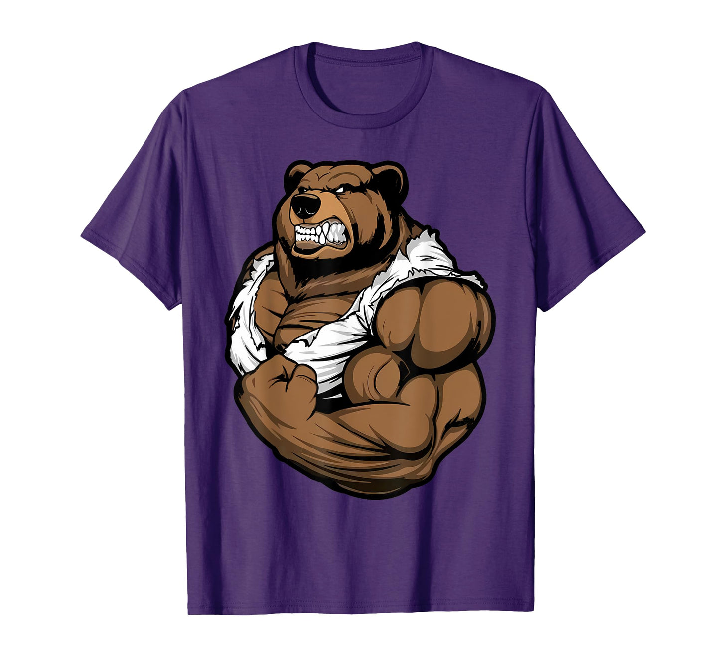Bear Bodybuilder Muscular Body Gym Fitness Weightlifting T-Shirt