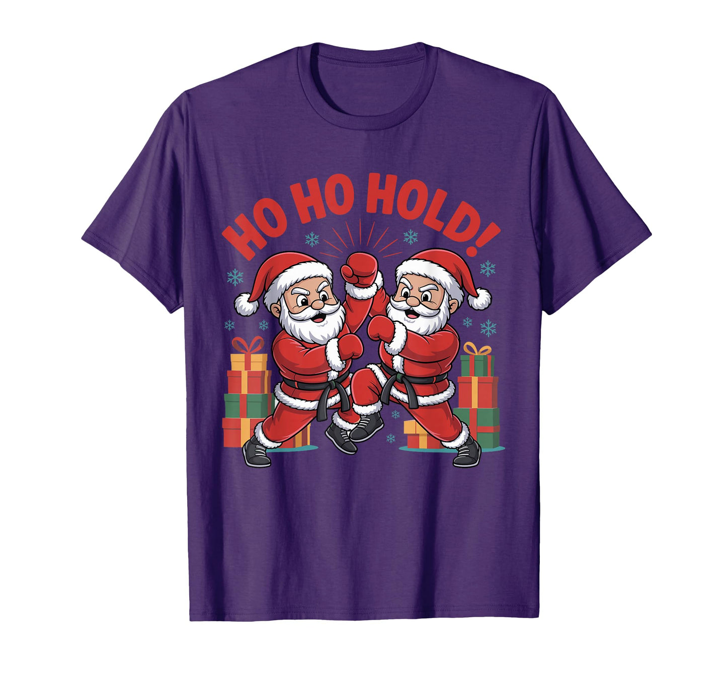 Funny Santa Playing Karate Martial Art Christmas Xmas Pajama T-Shirt