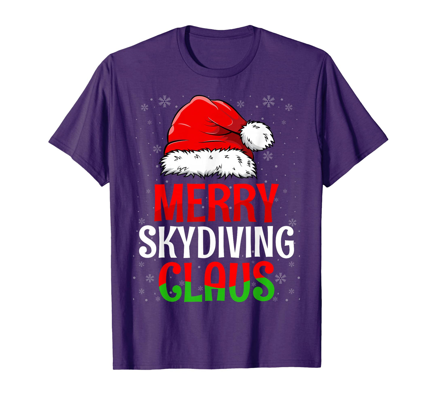 Merry Skydiving Claus Christmas Day Skydiver Santa Hat Xmas T-Shirt