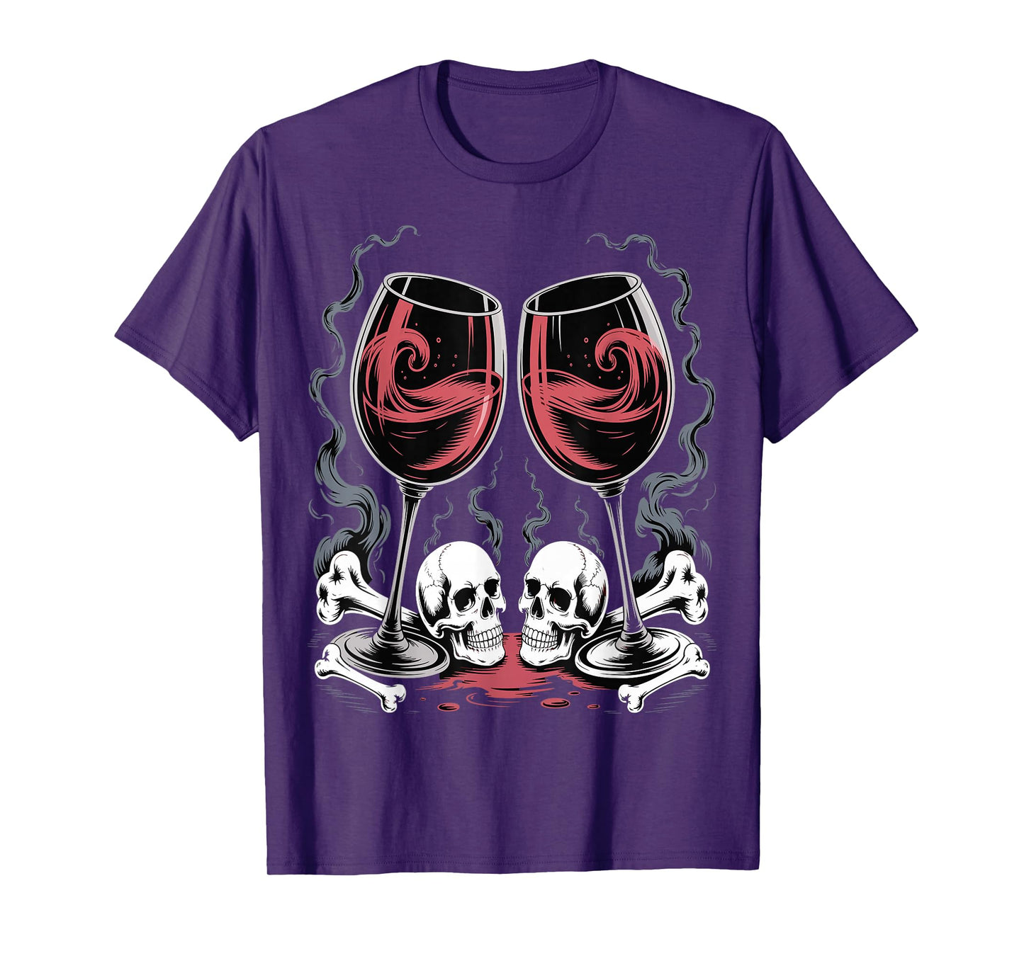 Glasses of Wine Halloween Costume Funny Spooky Tee T-Shirt
