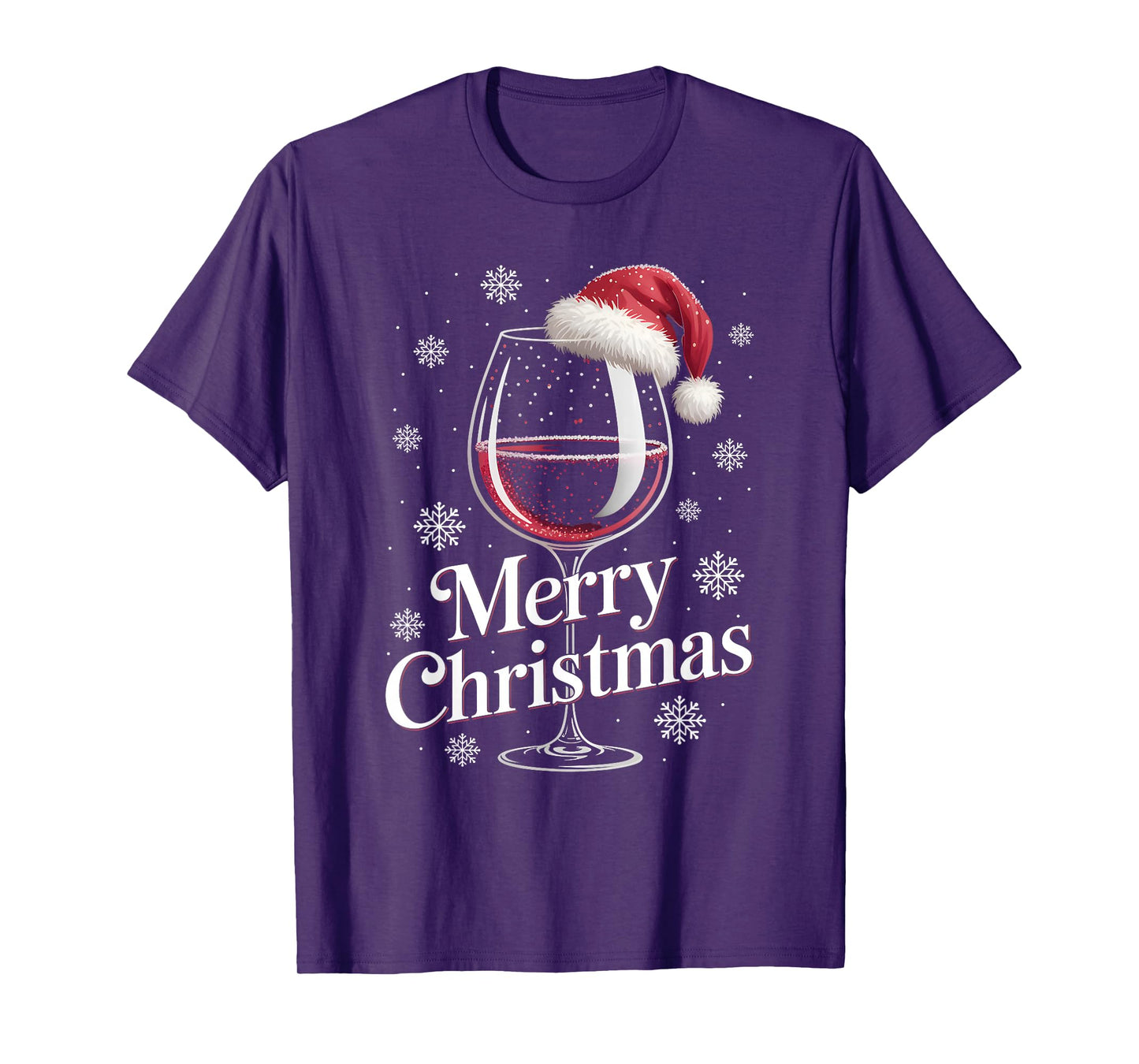 Party Outfit Christmas Pajamas Women Wine Glass Wine T-Shirt