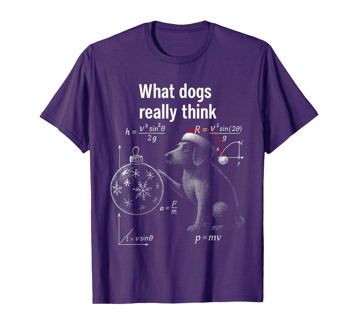 Funny Tennessee Dog Physics Science Humor Christmas T-Shirt