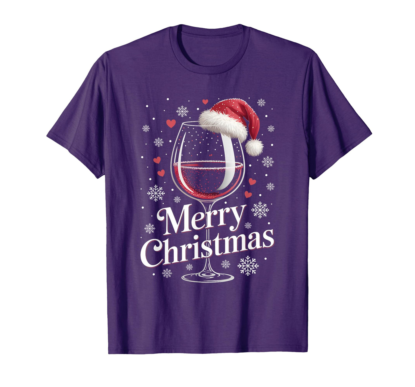 Party Outfit Christmas Pajamas Women Wine Glass Wine T-Shirt