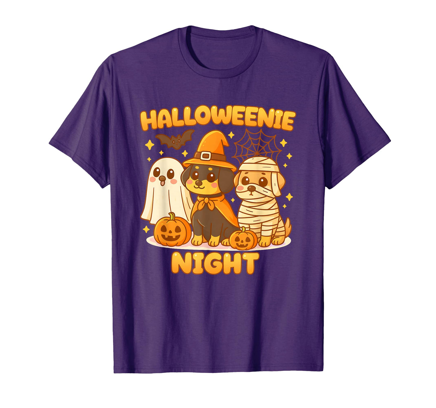 Halloweenie Dachshund Ghost Witch Mummy Funny Halloween Dog T-Shirt