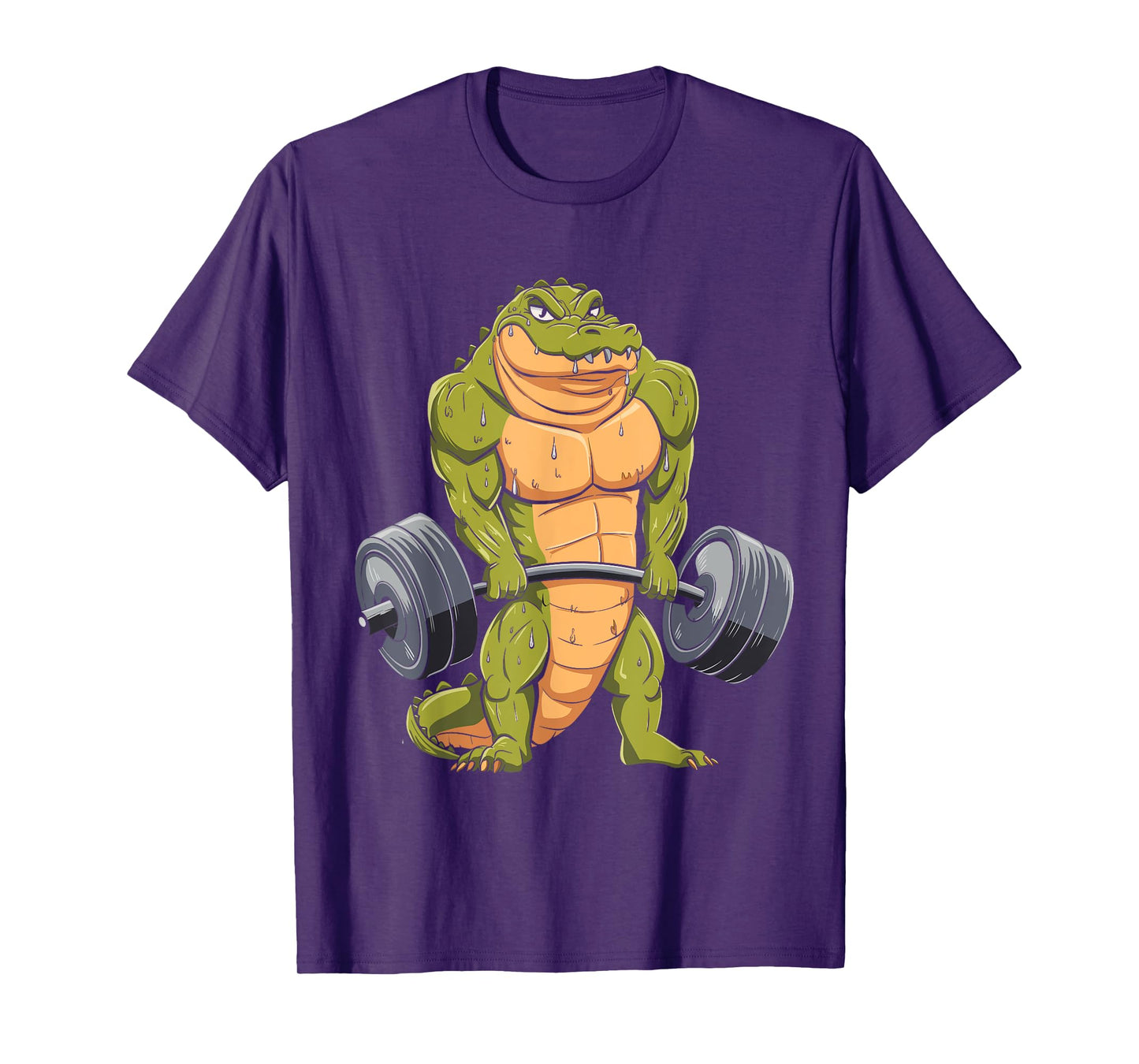 Funny Alligator Weightlifting Deadlift Fitness Gym Barbell T-Shirt