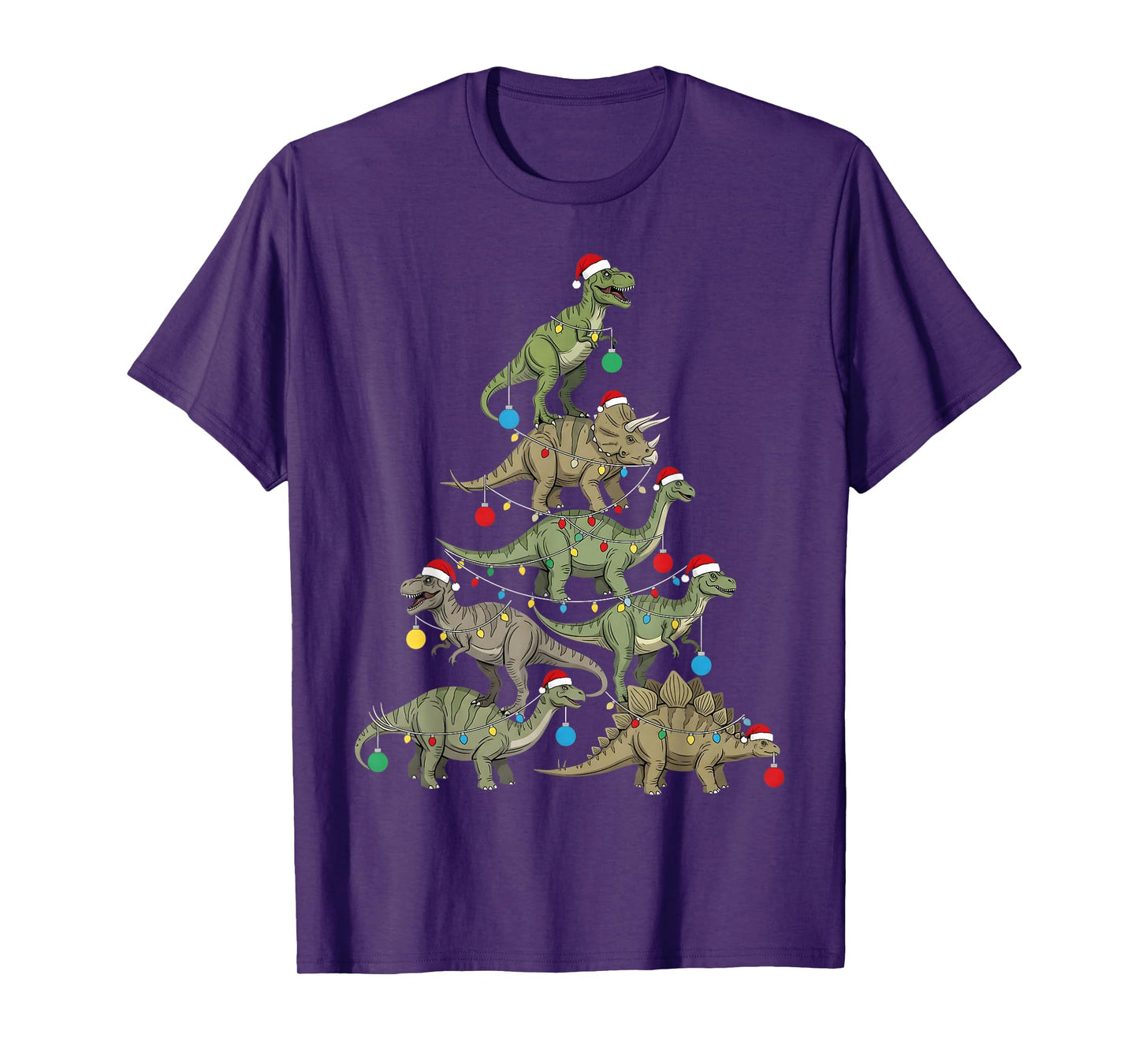 Types of Dinosaurs Christmas Tree Santa Xmas Family Matching T-Shirt