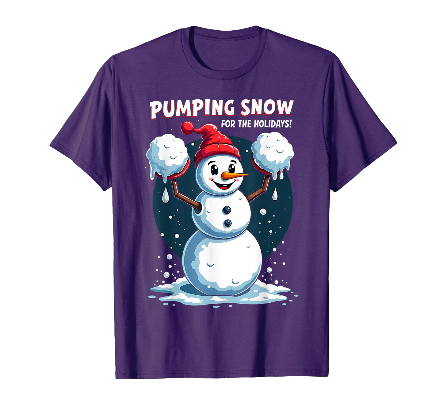 Funny Workout Snowman Christmas Holiday Gym Lifting Snow T-Shirt