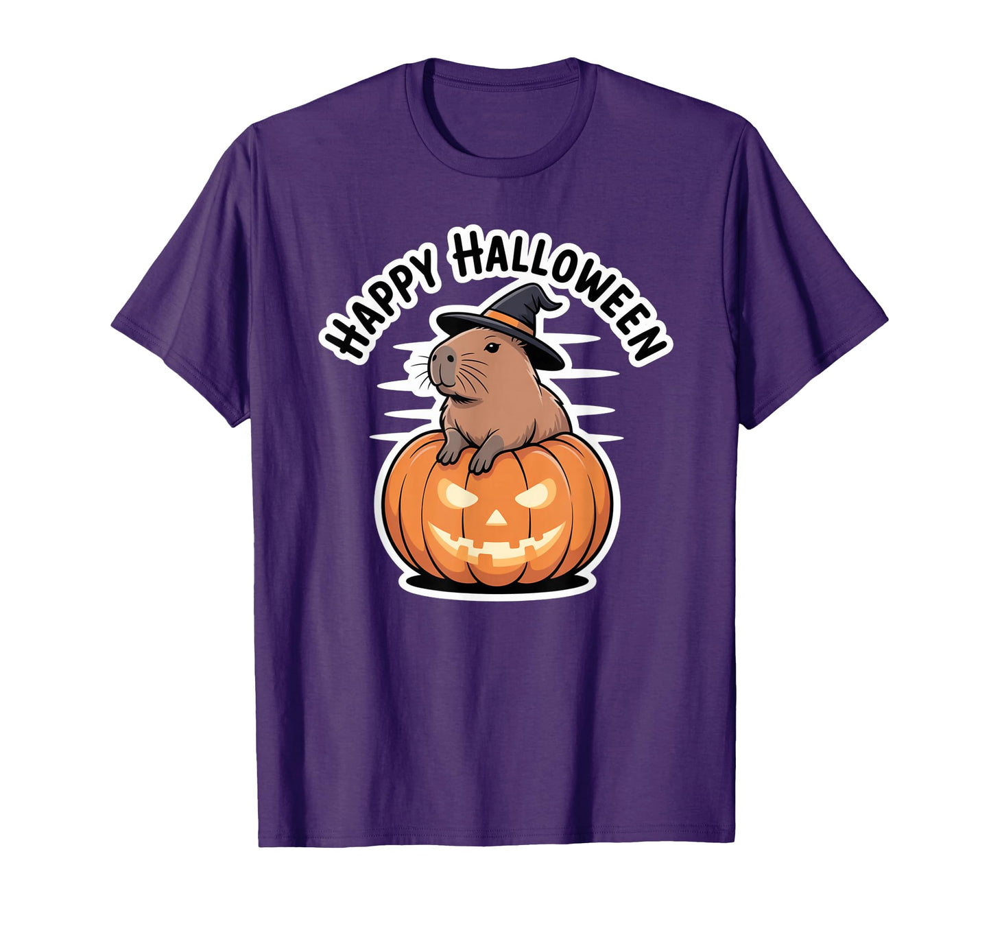 Capybara Witch Hat Happy Halloween Fall T-Shirt