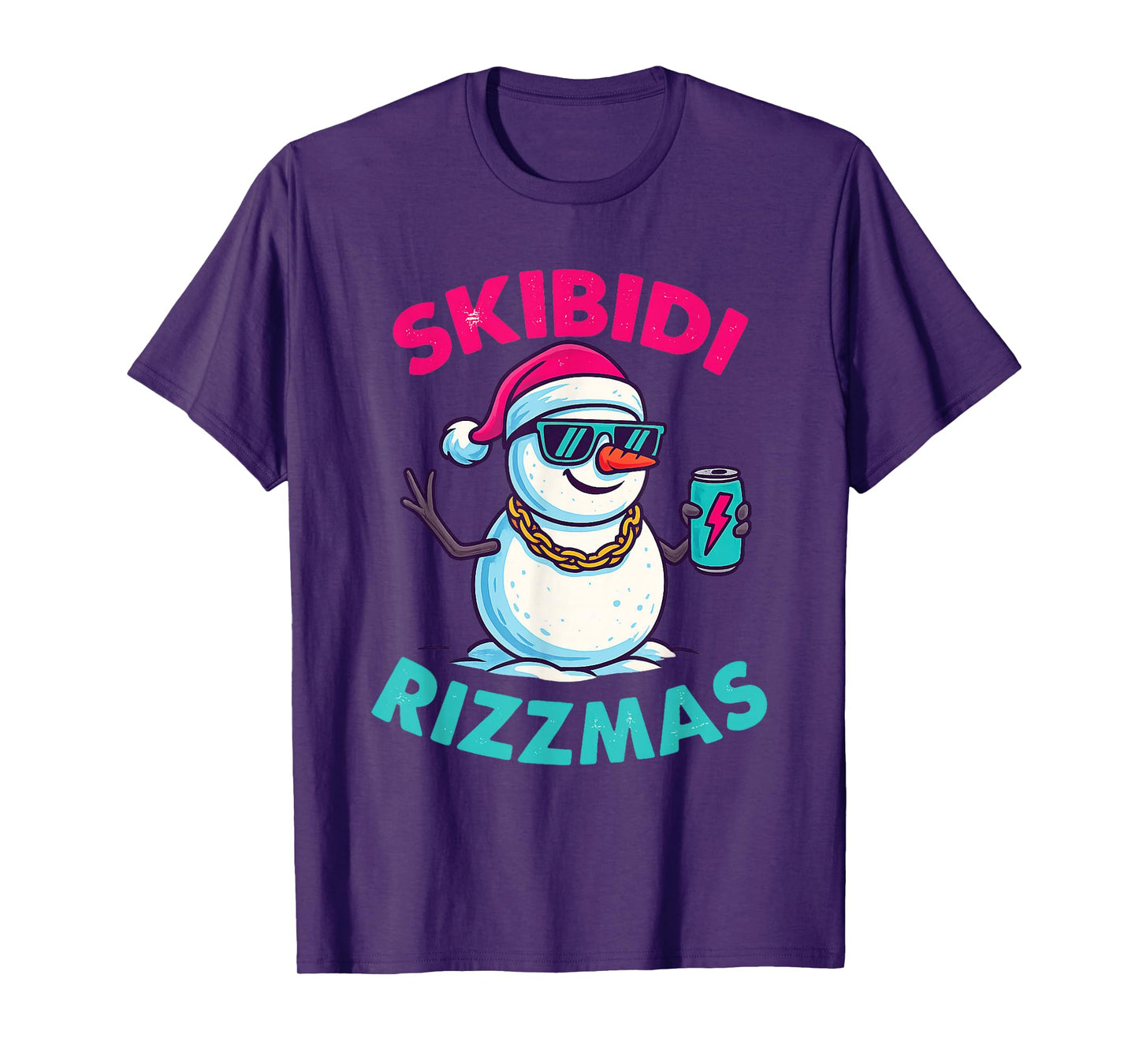 Skibidi Rizzmas Santa Claus Cool Christmas Meme T-Shirt