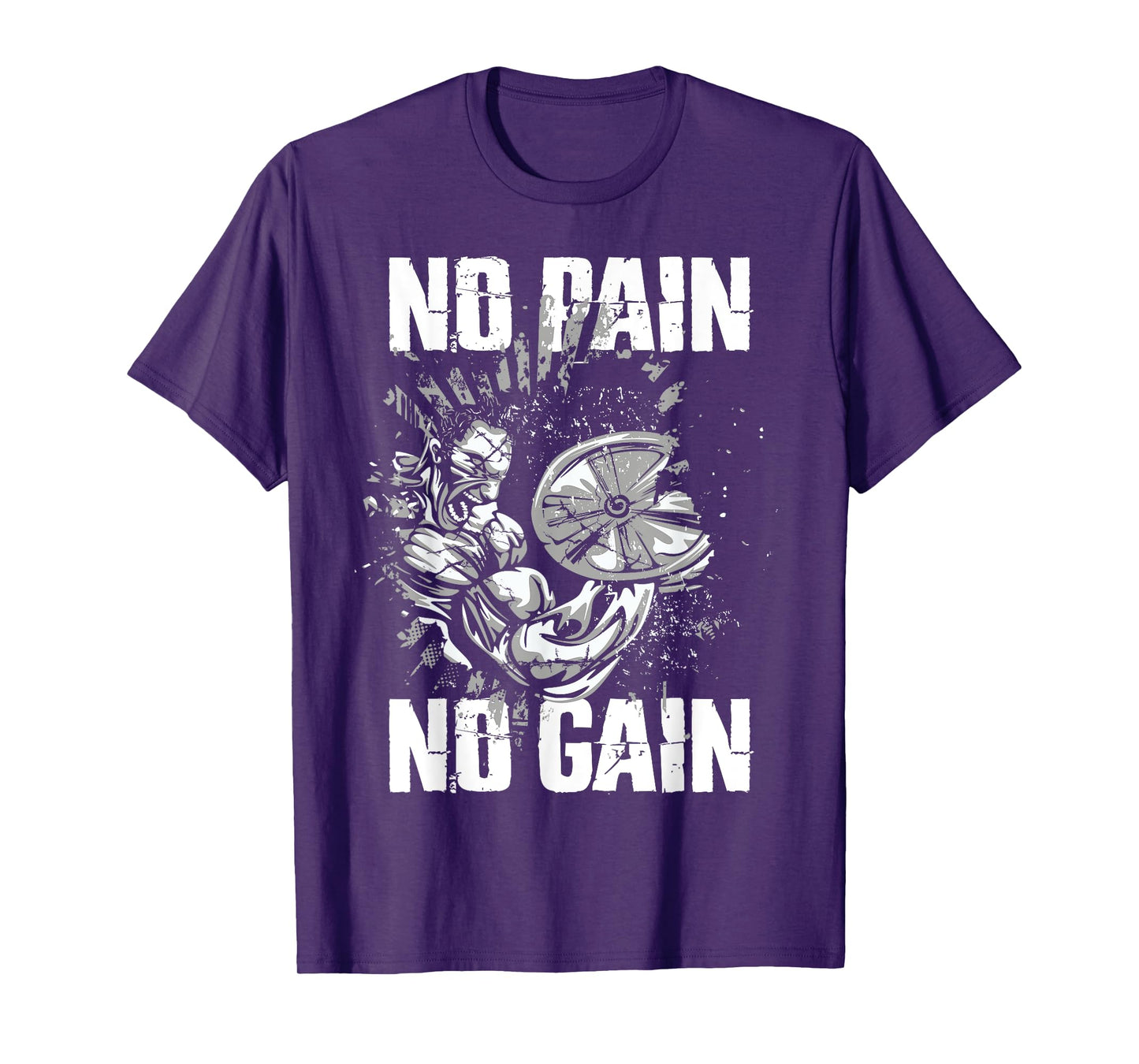 Gym Fitness and Bodybuilding Shirts for Men No Pain No Gain T-Shirt