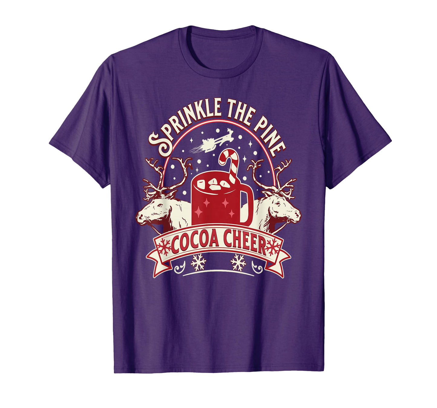 Sprinkle The Pine Cocoa Cheer Retro Holiday Humor T-Shirt