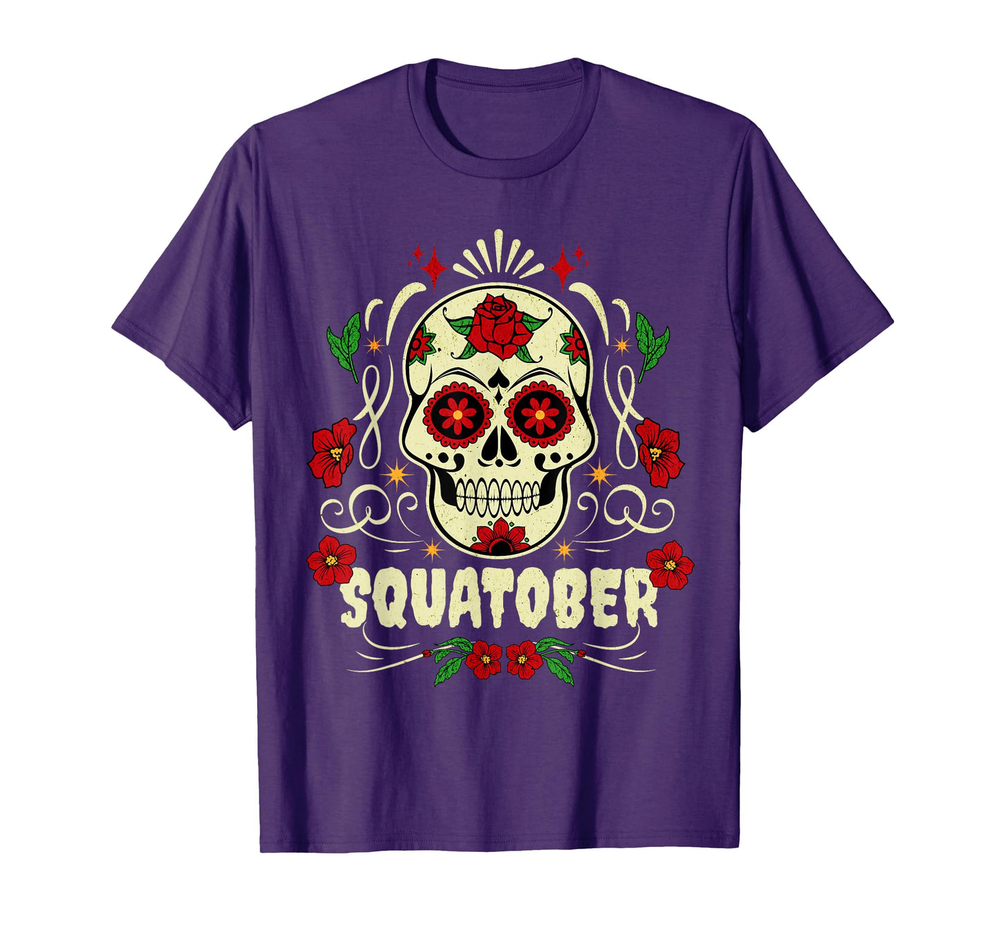 SQUATOBER October Squat Challenge Sugar Skull T-Shirt