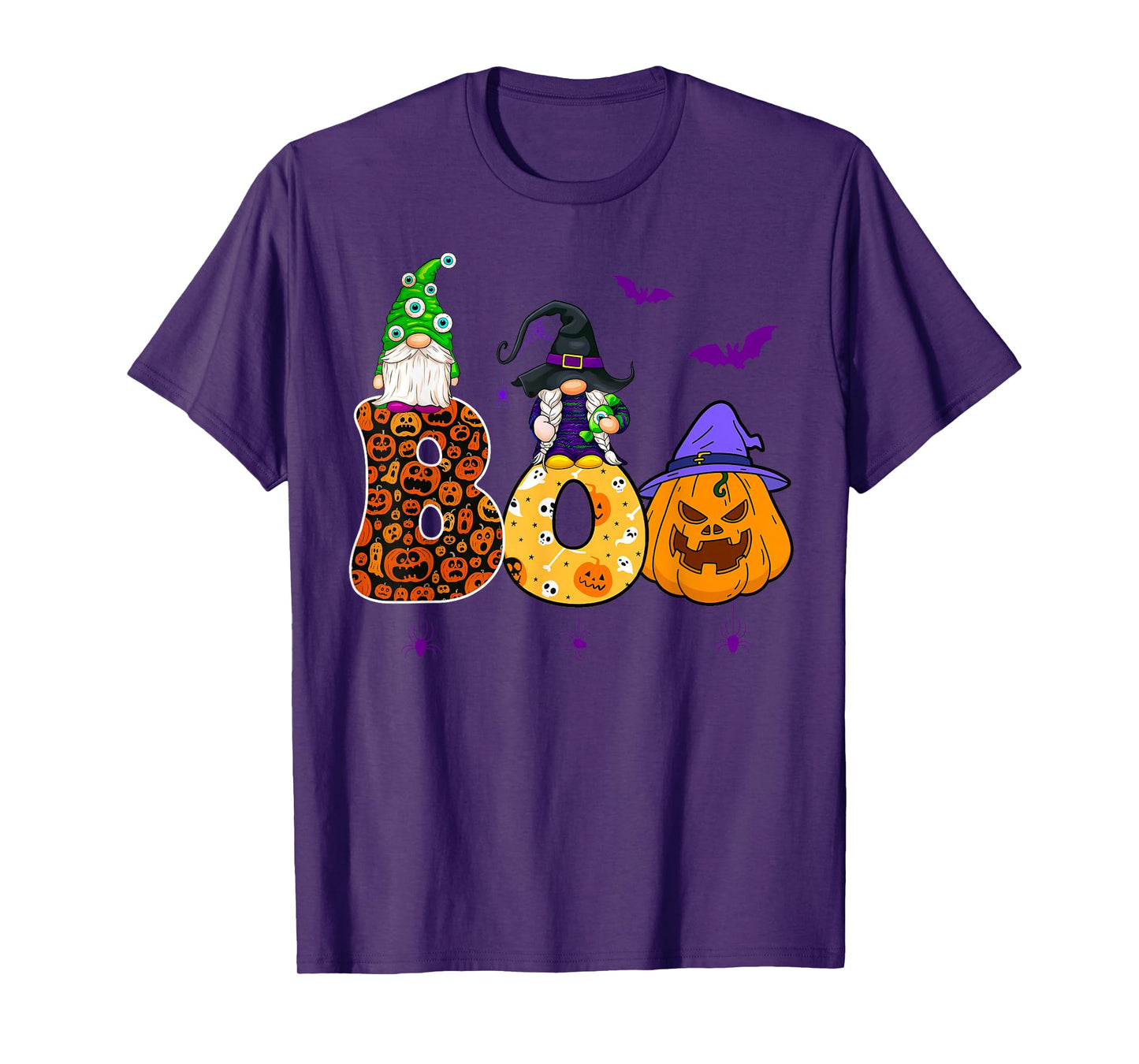 Funny Boo Witch Gnome Pumpkins Happy Halloween Costume T-Shirt