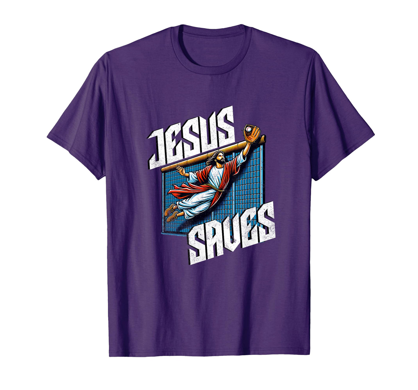 Vintage Jesus Saves Baseball Player Homerun T-Shirt