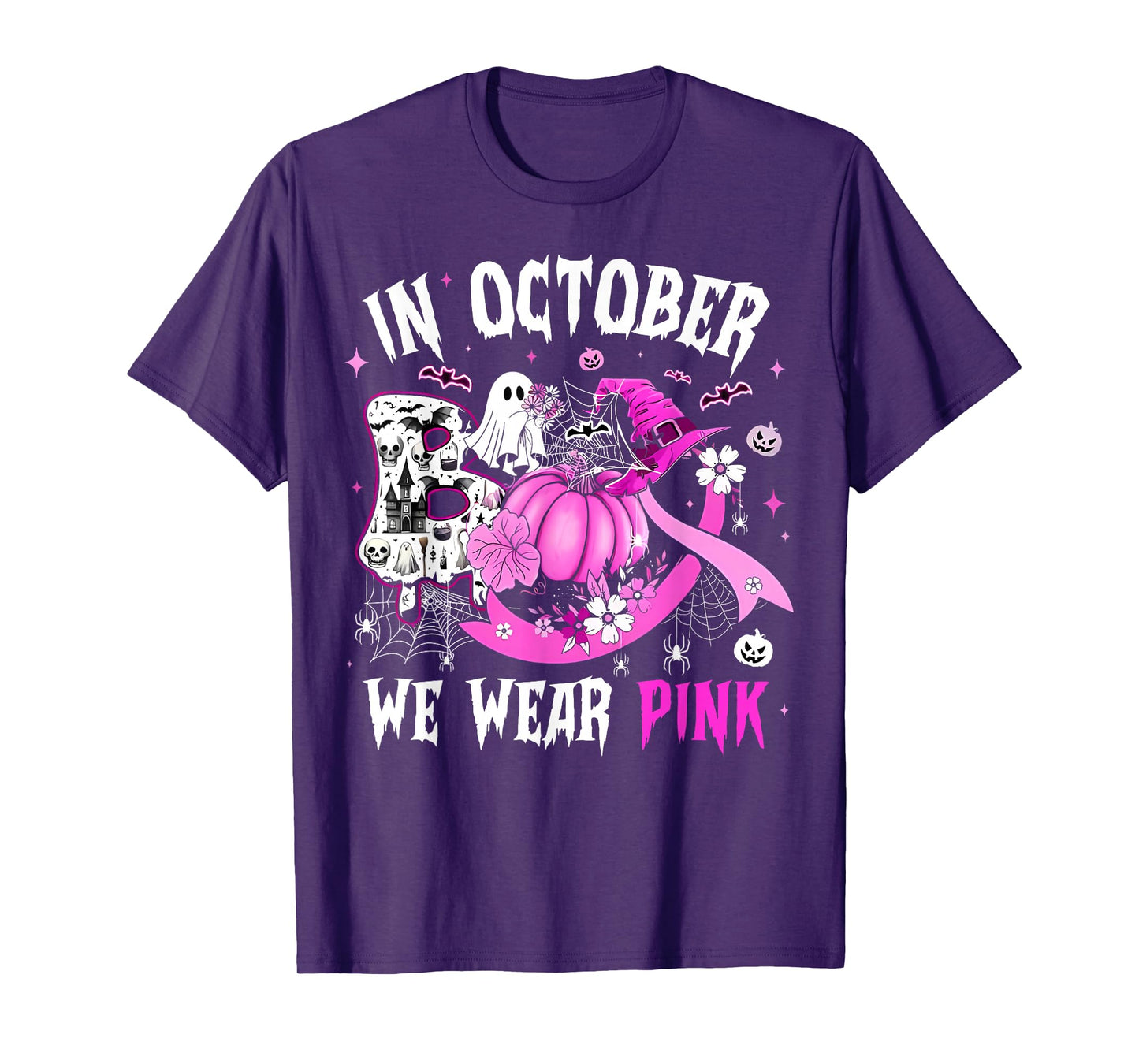 Breast Cancer Awareness We Wear Pink in October Women Girls T-Shirt