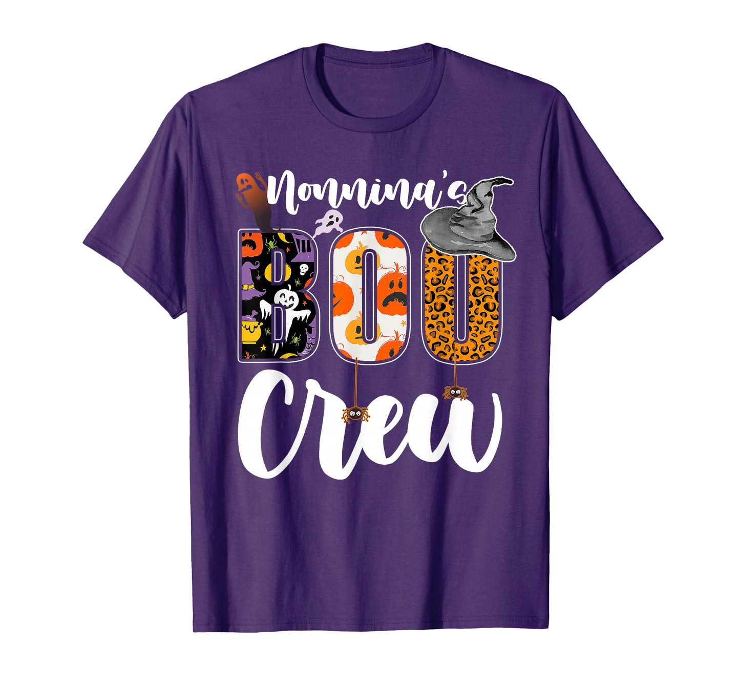 Nonnina's Boo Crew Halloween Grandma Grandkids Matching T-Shirt
