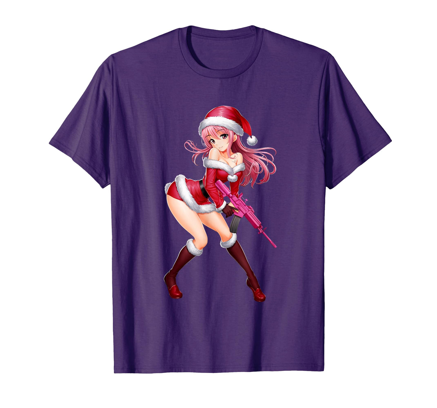 Waifu Sexy Anime Girl Cyberpunk Santa Japanese Christmas T-Shirt