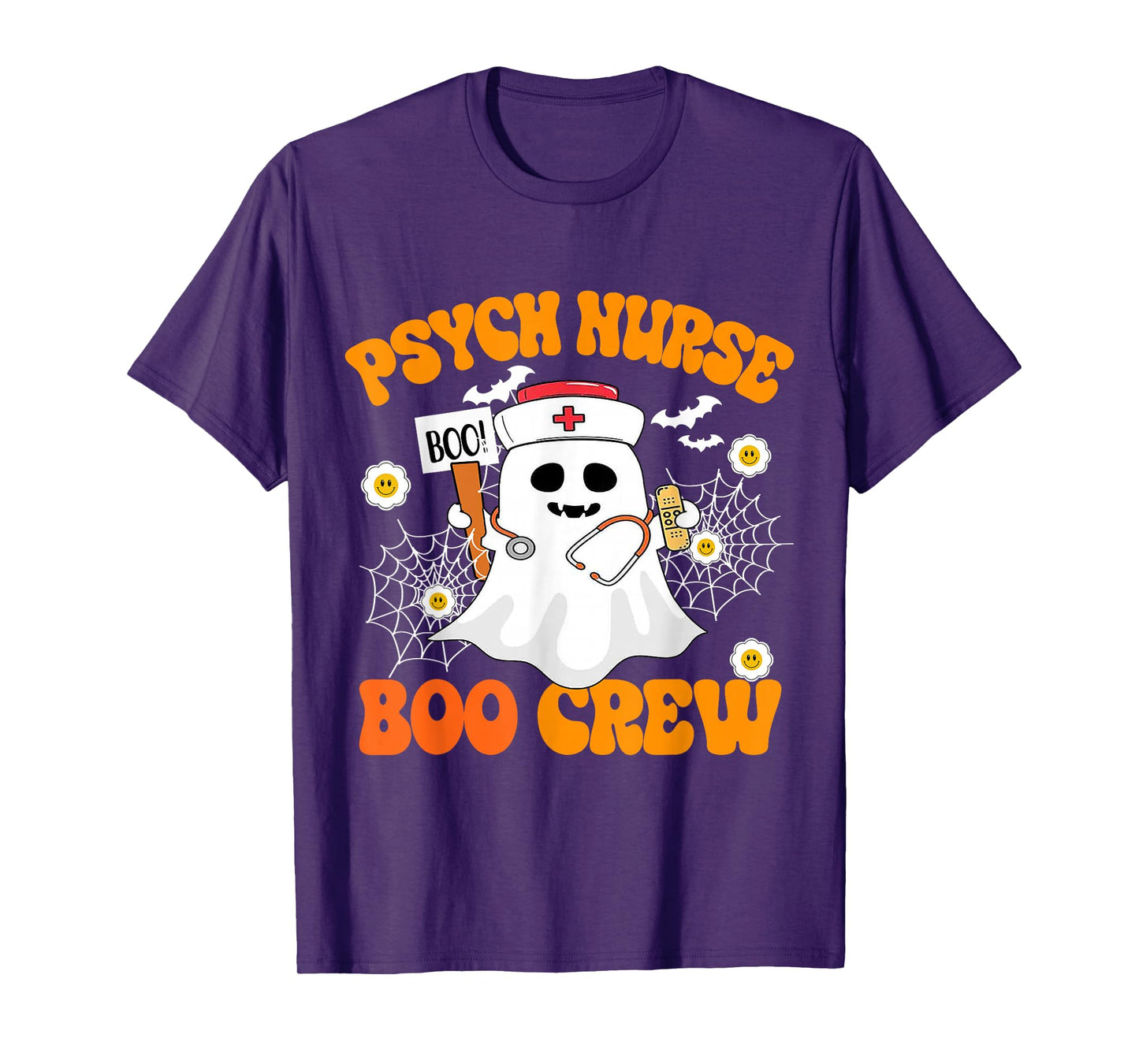 Cute Psych Nurse Boo Crew Funny Shirt Ghost Halloween T-Shirt