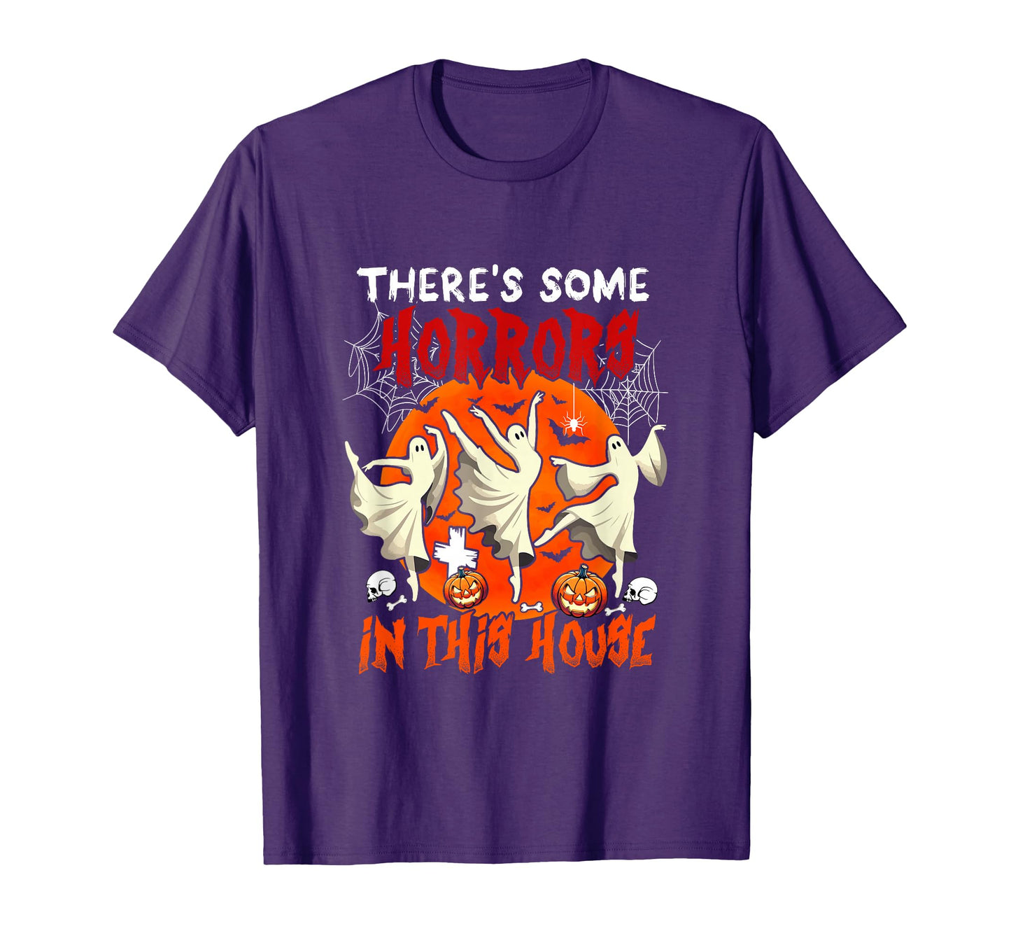 There's Some Horrors in Halloween House Three Boos Dancing T-Shirt
