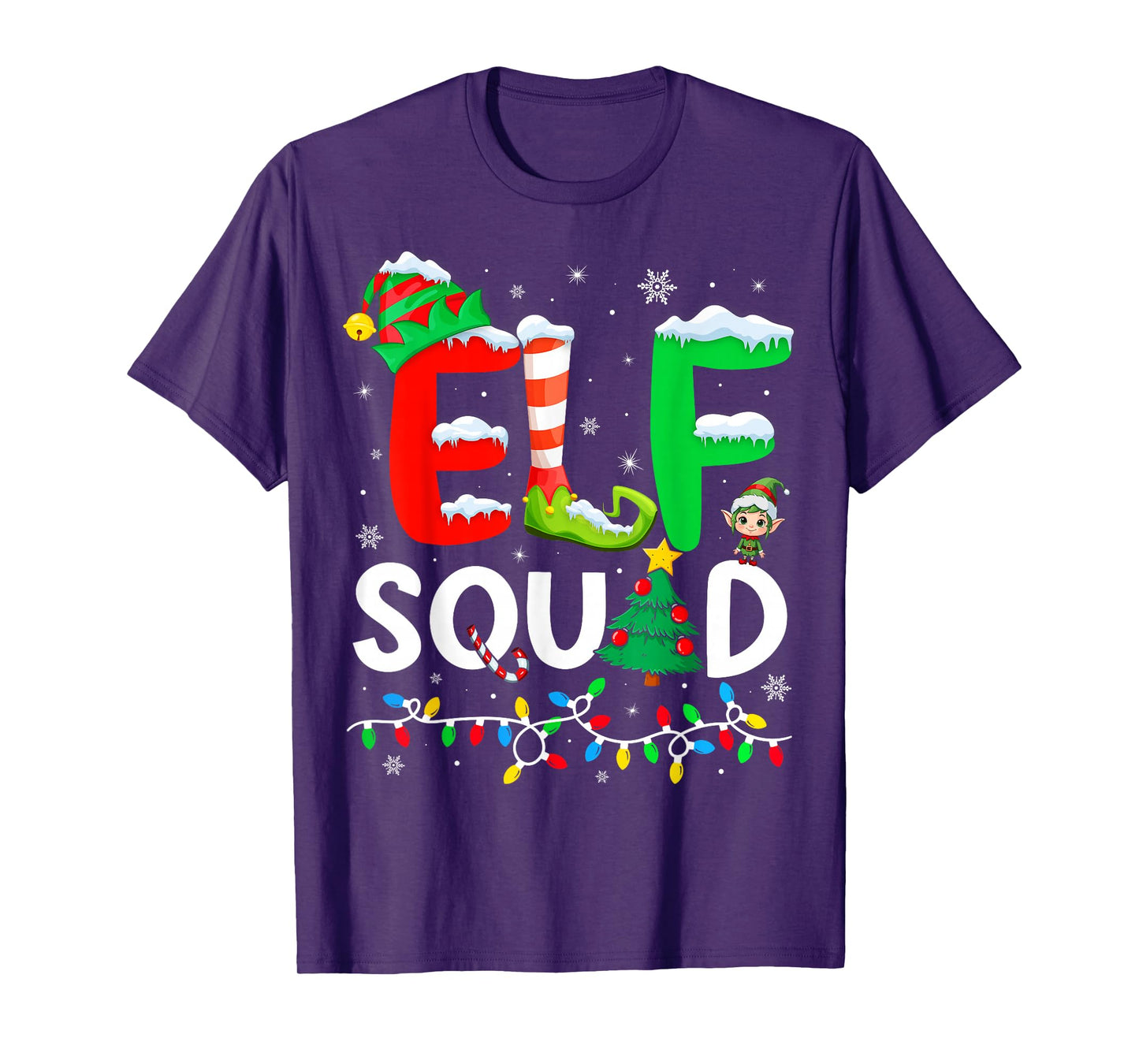 Elf Family Christmas Matching Pajamas Xmas Elf Squad T-Shirt