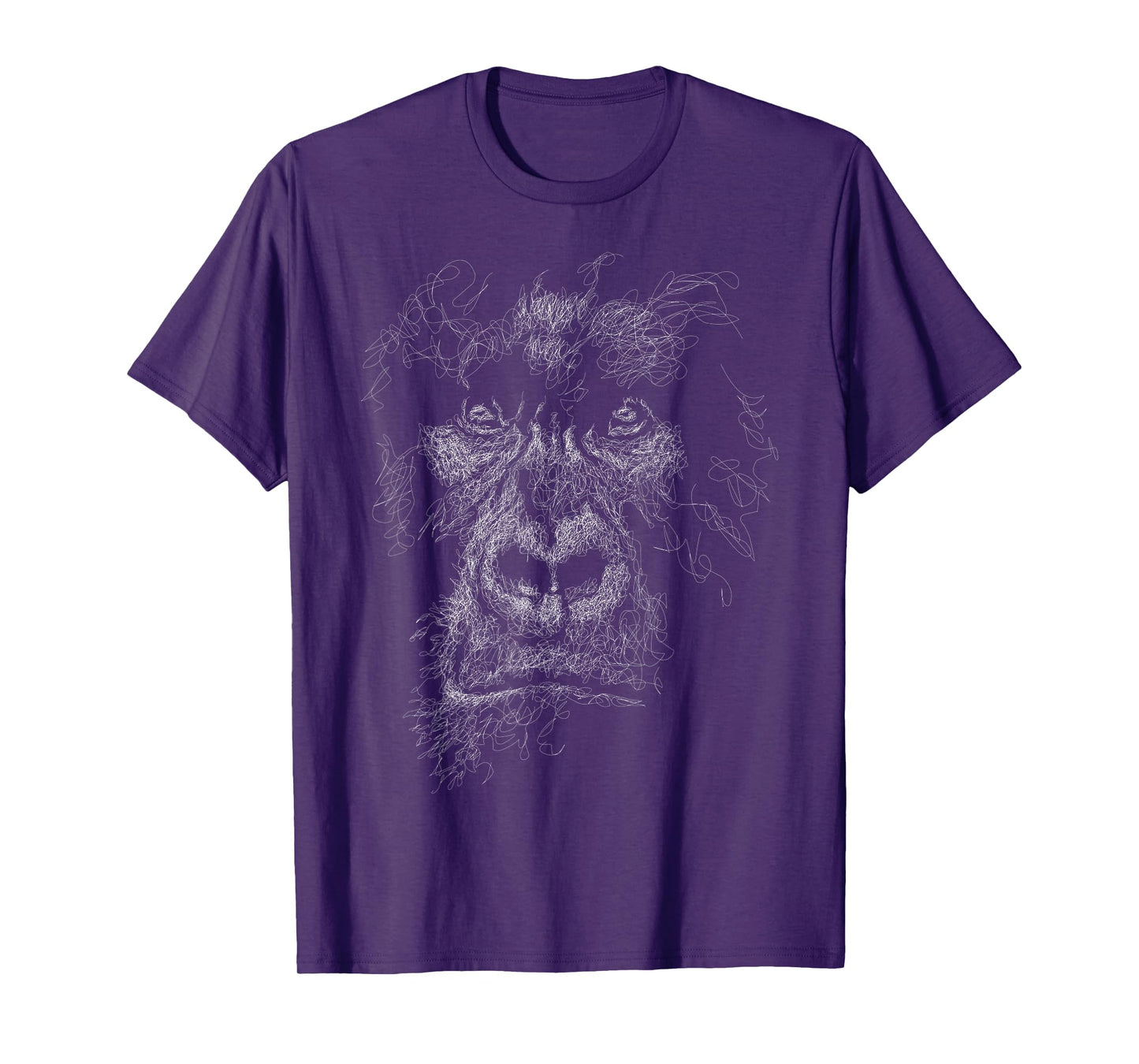 gorilla face scribble art head for lover Silverback animals T-Shirt