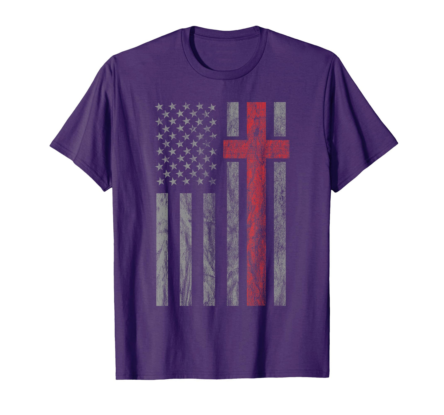 Vintage Distressed USA Flag Christian Shirt - Patriotic Tee T-Shirt